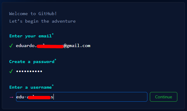 Imagem da página de cadastro para inserção do e-mail